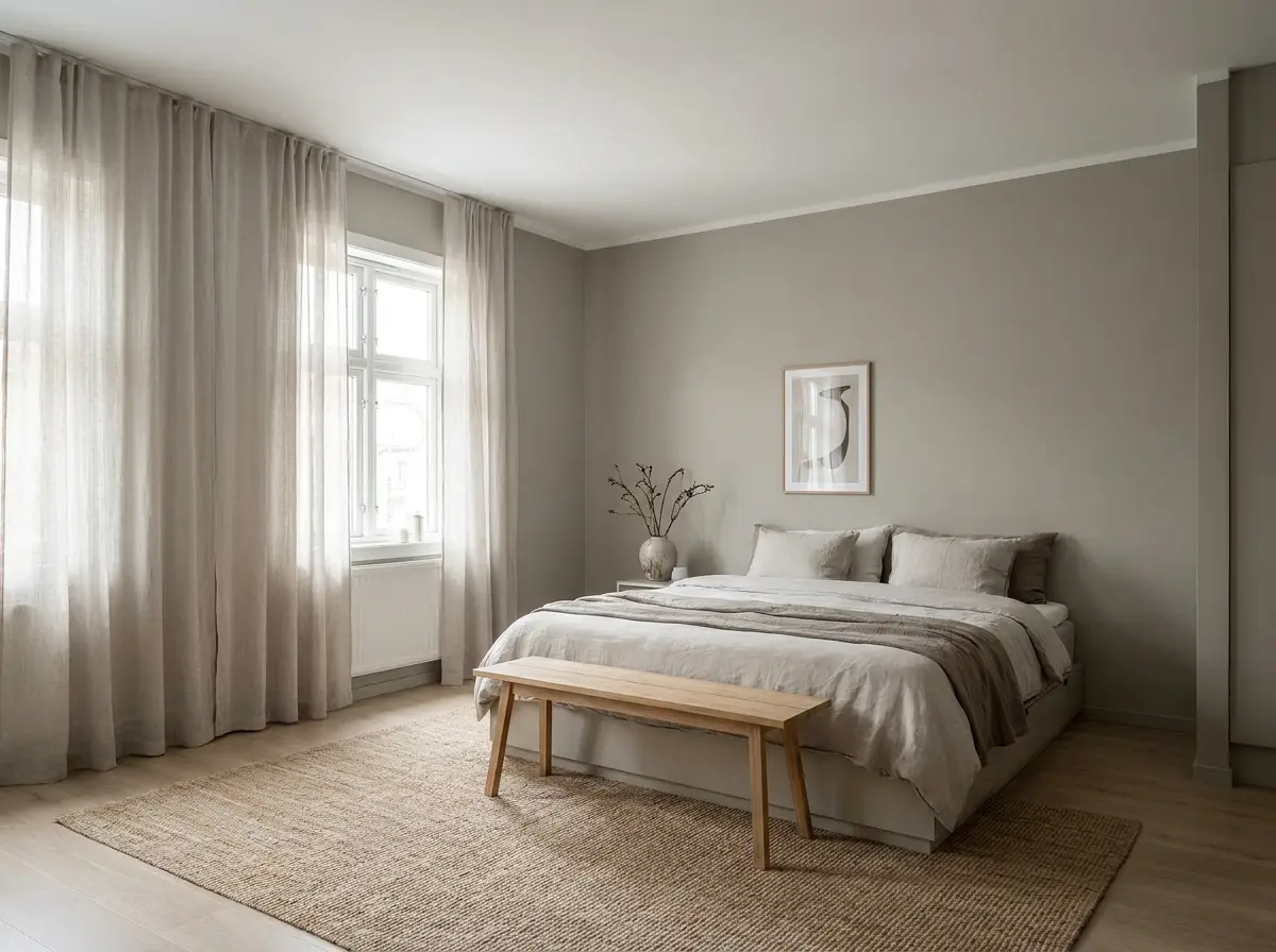 Peinture d'une chambre, tons greige
